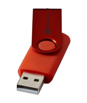 Clé USB rotative métallisée 2 Gb - Rouge foncé | Clé USB publicitaire | PRINTECOM