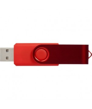 Clé USB rotative métallisée 2 Gb - Rouge foncé | Clé USB publicitaire | PRINTECOM