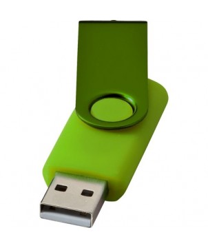 Clé USB rotative métallisée 1 Gb - Vert citron | Clé USB publicitaire | PRINTECOM