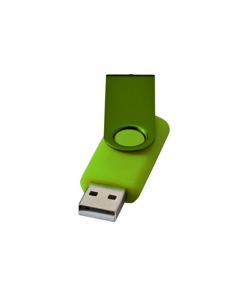 Clé USB rotative métallisée 32 Gb - Vert citron | Clé USB publicitaire | PRINTECOM