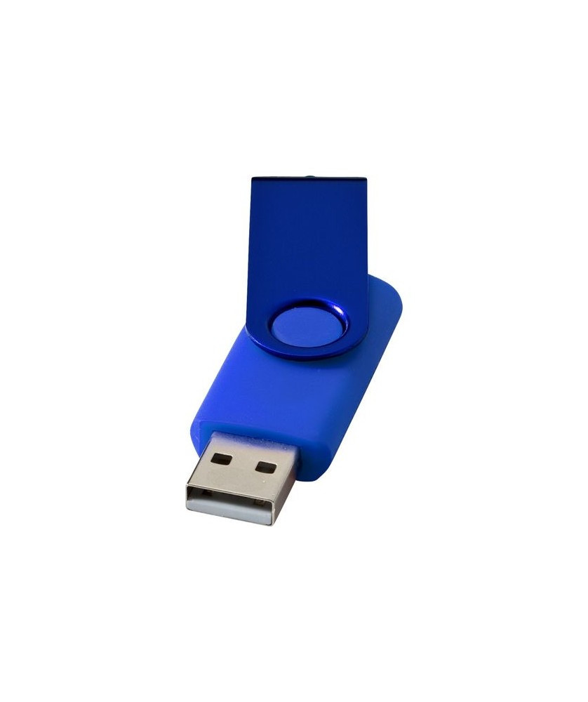 Clé USB rotative métallisée 1 Gb - Bleu royal | Clé USB publicitaire | PRINTECOM