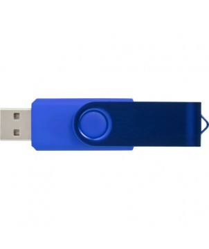 Clé USB rotative métallisée 1 Gb - Bleu royal | Clé USB publicitaire | PRINTECOM