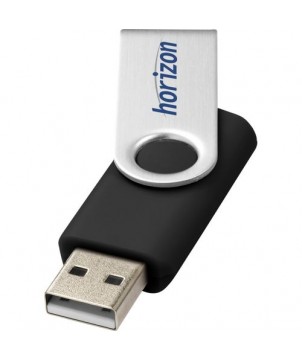 Clé USB rotative basique 1 Gb - Noir | Clé USB publicitaire | PRINTECOM