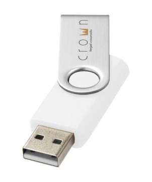 Clé USB rotative basique 8 Gb - Blanc | Clé USB publicitaire | PRINTECOM