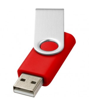 Clé USB rotative basique 1 Gb - Rouge vif | Clé USB publicitaire | PRINTECOM