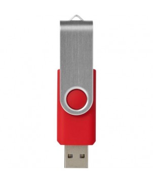 Clé USB rotative basique 1 Gb - Rouge moyen | Clé USB publicitaire | PRINTECOM