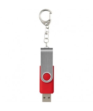 Clé USB rotative avec porte-clés 8 Gb - Rouge moyen | Clé USB publicitaire | PRINTECOM