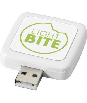 Clé USB rotative square 1 Gb - Blanc | Clé USB publicitaire | PRINTECOM