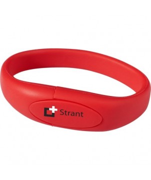 Clé USB bracelet 2 Gb - Rouge | Clé USB publicitaire | PRINTECOM