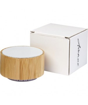 Haut-parleur Bluetooth® en bambou Cosmos - Blanc | Audio & Vidéo | PRINTECOM