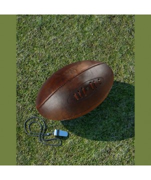 Ballon Rugby Cuir Véritable...