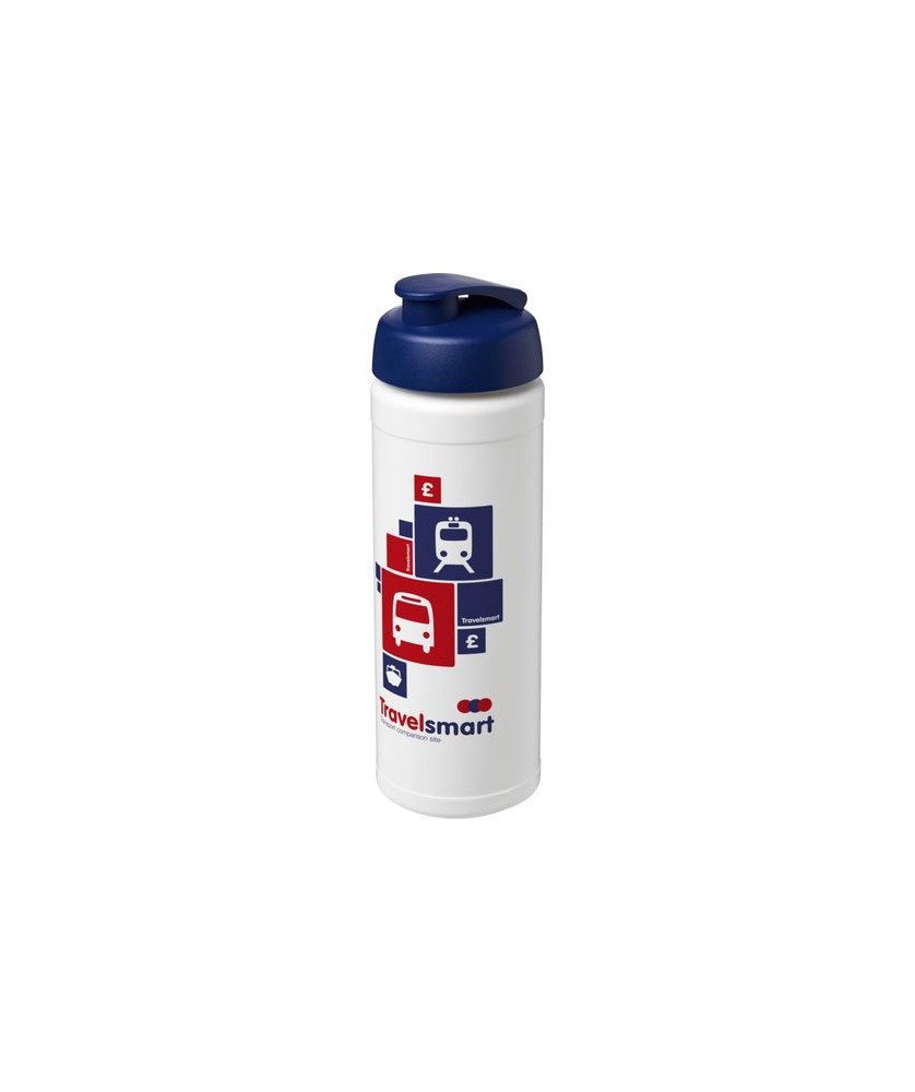 Bouteilles et Gourdes Publicitaires - Bouteille Baseline® Plus 750ml avec couvercle à clapet - Bleu | PRINTECOM