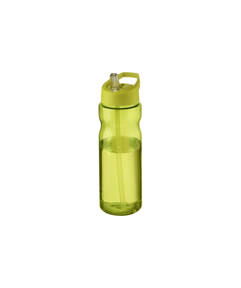 Bouteille de sport H2O Active® Base 650ml avec couvercle à goulot vert citron | Gourde de sport publicitaire | PRINTECOM