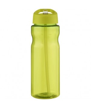 Bouteille de sport H2O Active® Base 650ml avec couvercle à goulot vert citron | Gourde de sport publicitaire | PRINTECOM