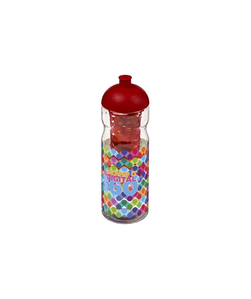 Bouteilles et Gourdes Publicitaires - Bidon et infuseur H2O Active® Base 650ml avec couvercle dôme - Rouge | PRINTECOM