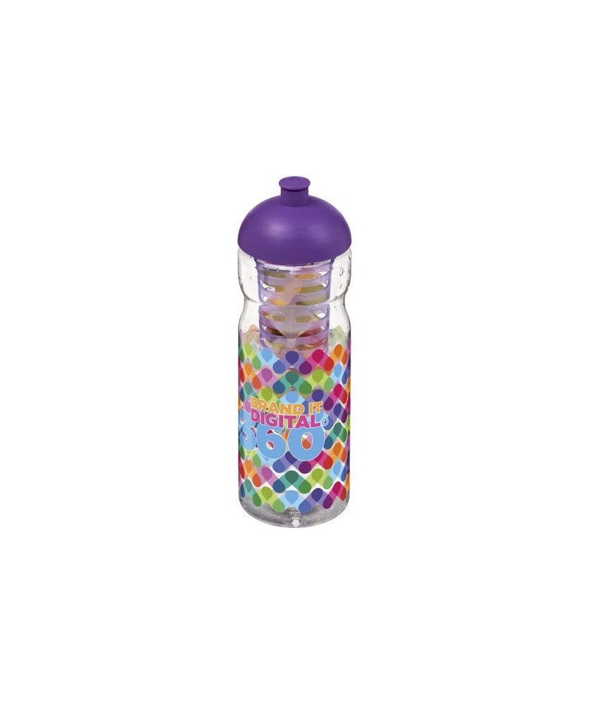 Bouteilles et Gourdes Publicitaires - Bidon et infuseur H2O Active® Base 650ml avec couvercle dôme - Violet | PRINTECOM