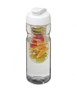 Bouteille de sport et infuseur H2O Active® Base 650ml - Blanc | Gourde de sport publicitaire | PRINTECOM