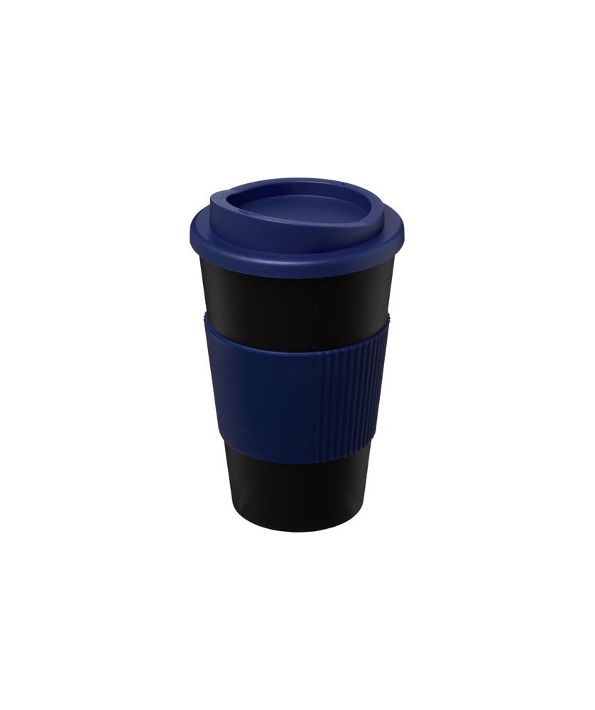 Gobelet isolant Americano® 350ml avec bandeau antidérapant - Bleu | Mugs publicitaires | PRINTECOM