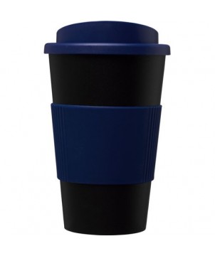 Gobelet isolant Americano® 350ml avec bandeau antidérapant - Bleu | Mugs publicitaires | PRINTECOM