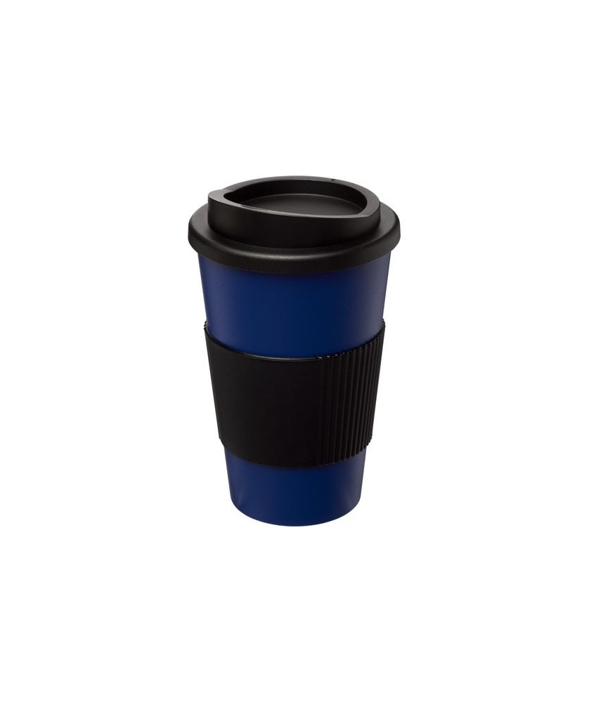 Gobelet isolant Americano® 350ml avec bandeau antidérapant - Noir | Mugs publicitaires | PRINTECOM