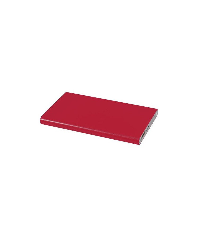 Batterie de secours en aluminium 4000 mAh Pep - Rouge | Chargeurs et batteries publicitaires | PRINTECOM