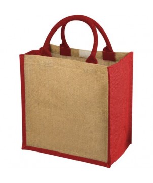 Sac fourre-tout en jute Chennai 16L - Rouge | Sac shopping et Tote-bags publicitaires | PRINTECOM