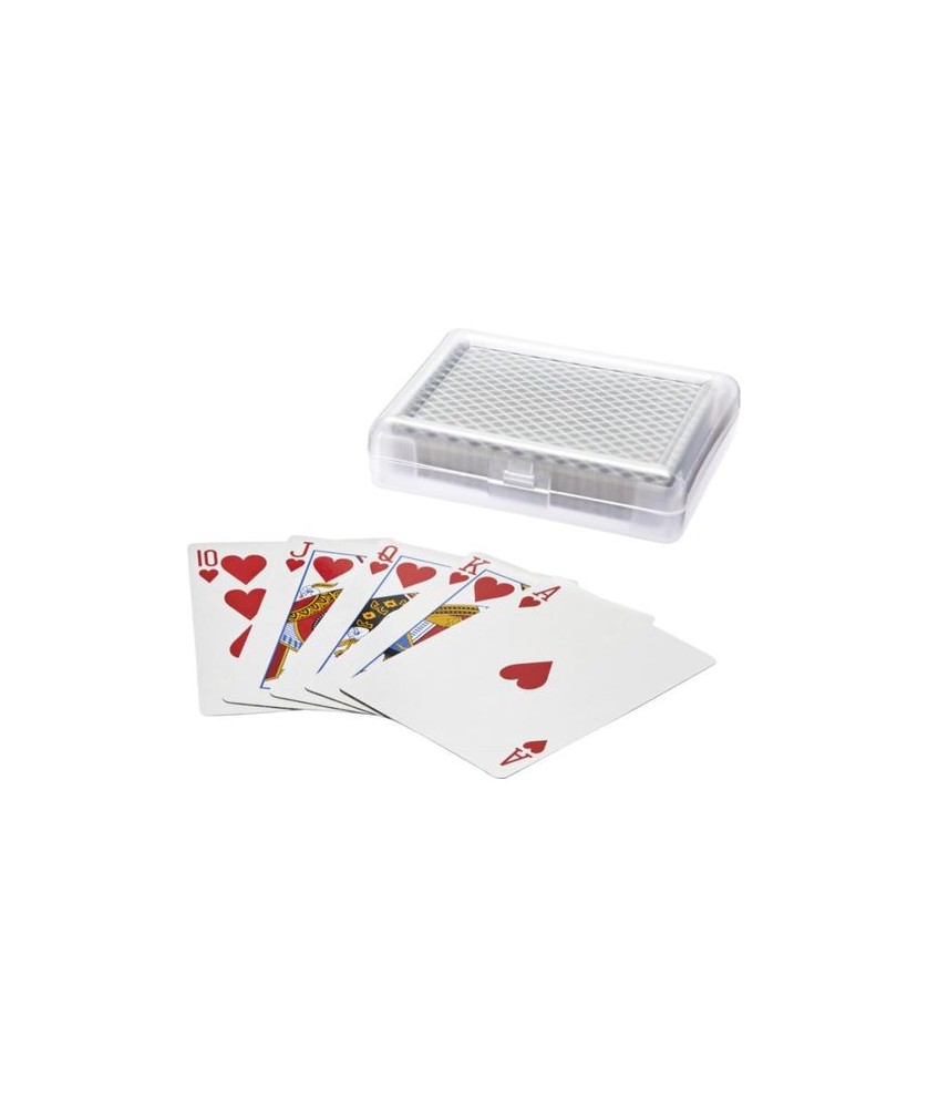 Jeu de cartes Reno avec étui - Blanc translucide | Jeux & jouets publicitaires | PRINTECOM