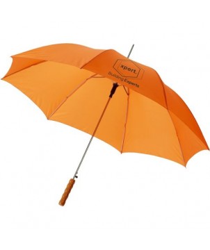 Parapluies Publicitaires Personnalisés - Parapluie 23\" à ouverture automatique avec poignée en bois Lisa orange | PRINTECOM