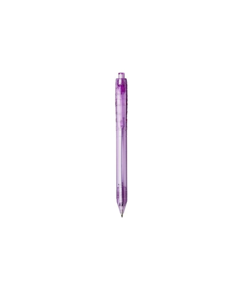 Stylo bille en RPET Vancouver violet transparent | Stylos Publicitaires Personnalisés | PRINTECOM