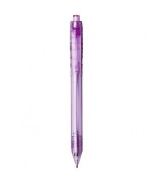 Stylo bille en RPET Vancouver violet transparent | Stylos Publicitaires Personnalisés | PRINTECOM