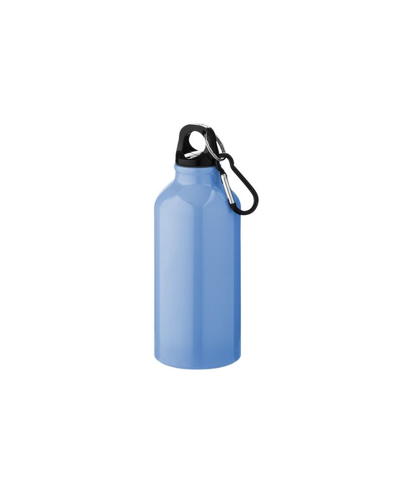 Bouteille d'eau Oregon de 400 ml en aluminium avec mousqueton - Bleu clair | Bouteille et Gourde publicitaires | PRINTECOM