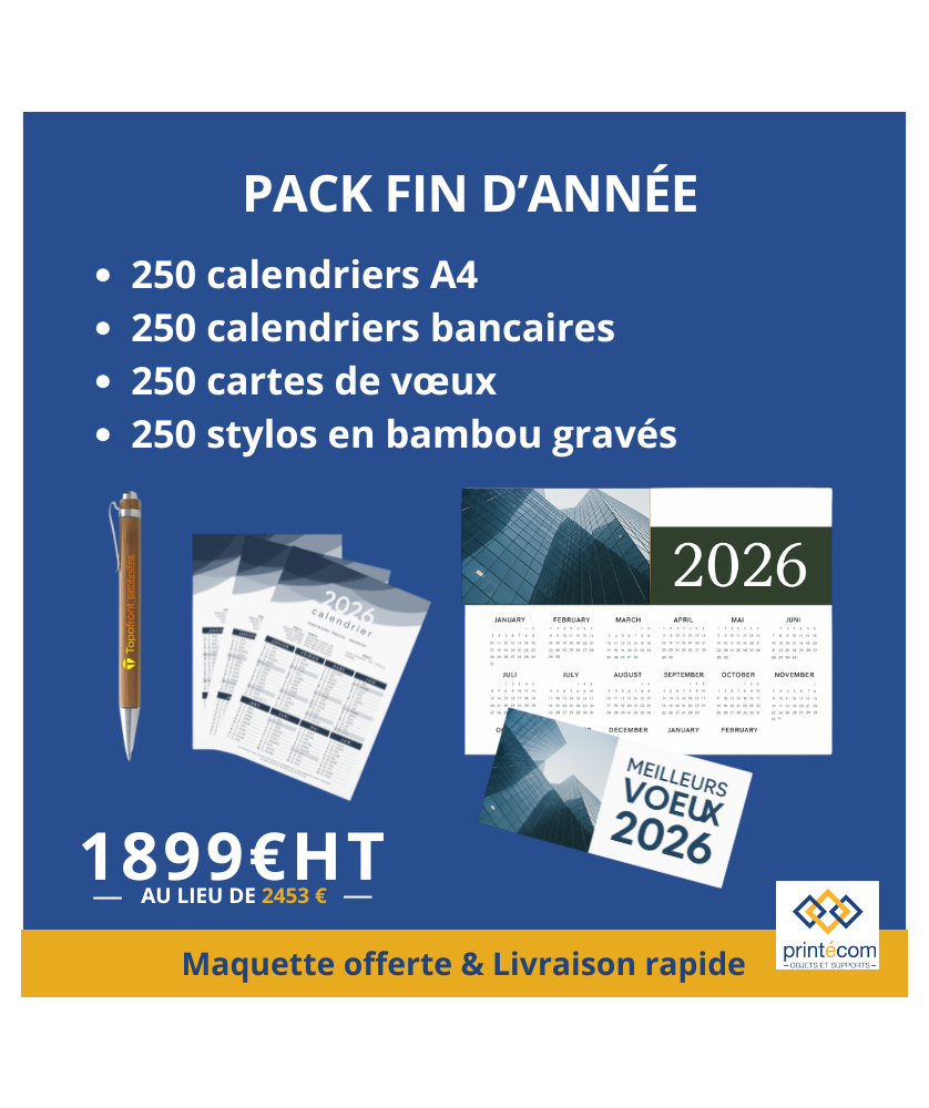 Pack fin d'année : calendriers et goodies personnalisés Packs & Kits publicitaire