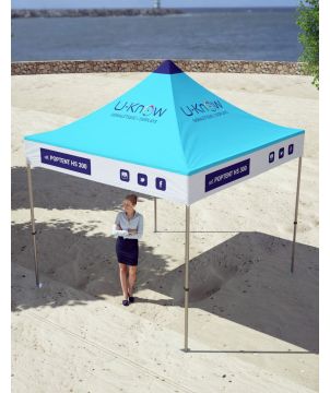 Tente pliante publicitaire 3 x 3 m — acier Tonnelles et tentes publicitaire