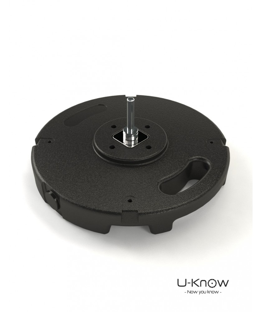 Supports de communication - Socle PVC béton 10 Kg avec axe de rotat° | PRINTECOM