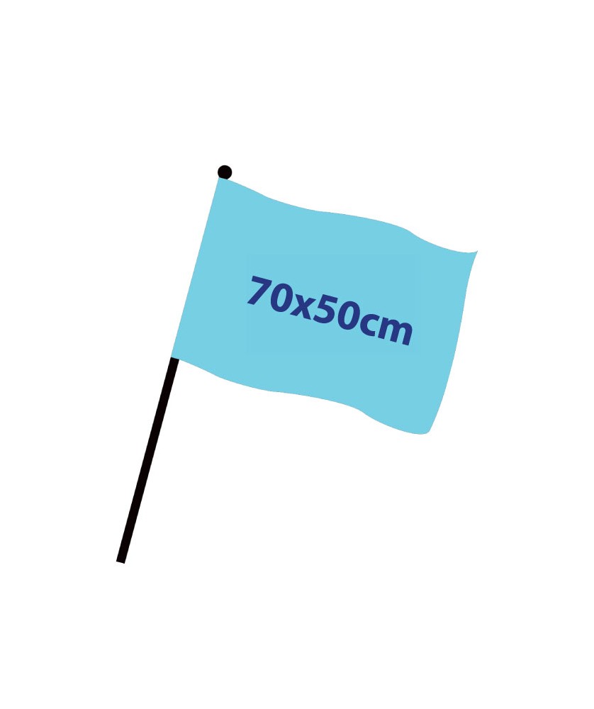 Drapeaux de supporter - Drapeau numérique 64x51 cm + Hampe 90 cm | PRINTECOM