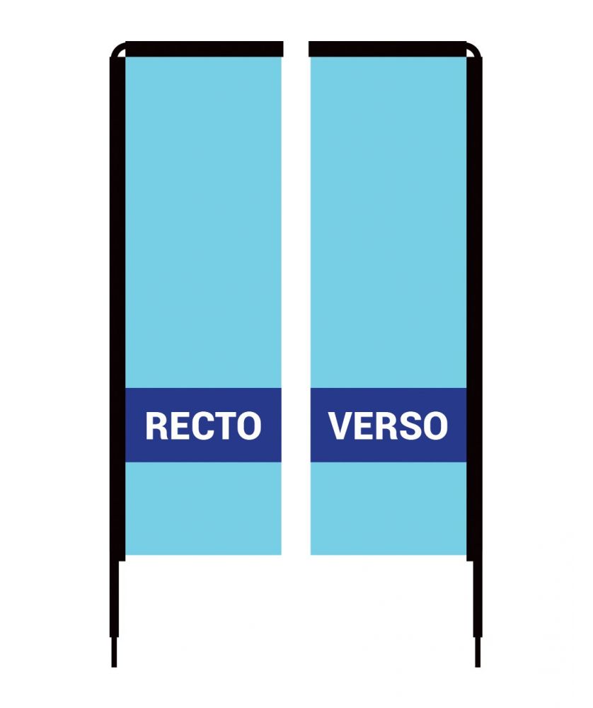 Oriflamme - Voile oriflamme publicitaire rectangle 420 — recto-verso numérique | PRINTECOM