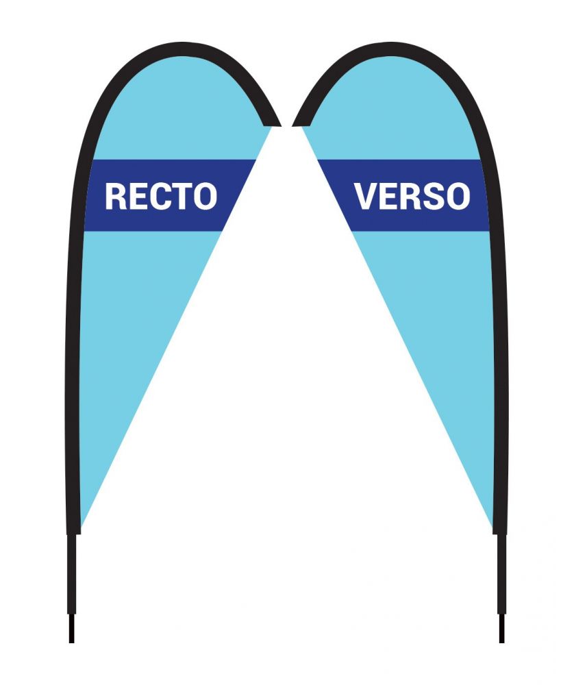 Oriflamme - Voile oriflamme publicitaire goutte d'eau 180 — recto-verso numérique | PRINTECOM