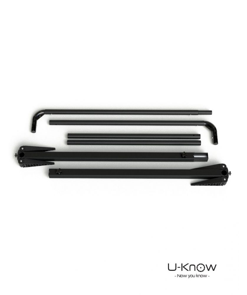 Barrières - Barrière aluminium noir 200x80cm + sac | PRINTECOM