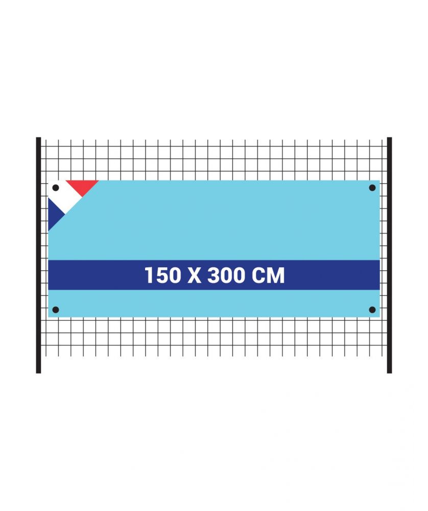 Bâches et banderoles - Banderole publicitaire maille anti-vent 115 g/m² 150 x 300 cm | PRINTECOM