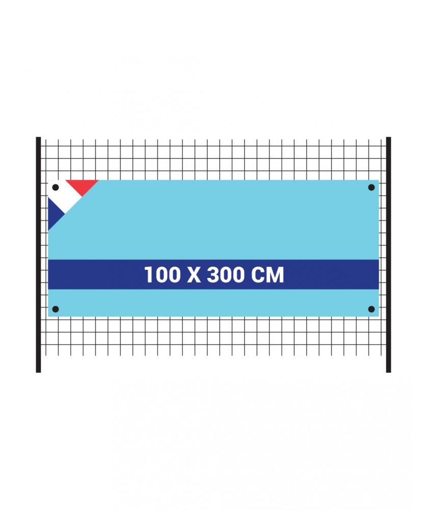 Bâches et banderoles - Banderole 100x300cm maille bloquée 115g/ | PRINTECOM