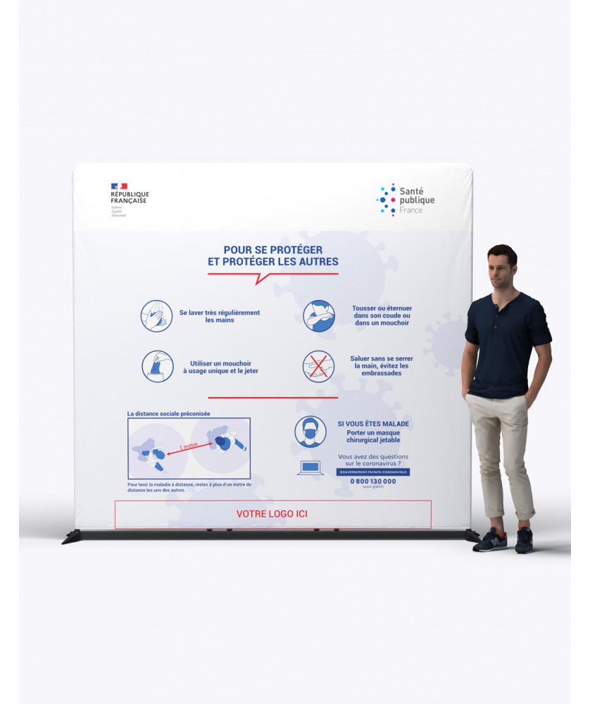Stands et comptoirs d'accueil - Impression HD recto pour AEROSTAND 240 | PRINTECOM