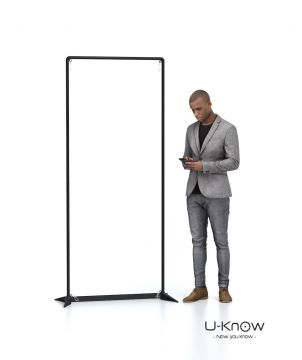 Stand aluminium noir Aerostand 85 x 200 cm Stands et comptoirs d'accueil publicitaire