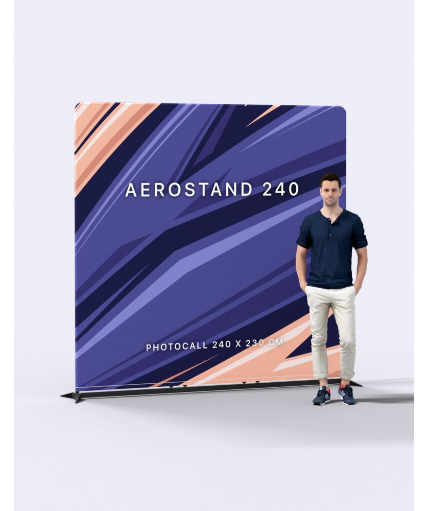 Stand aluminium noir Aerostand 240 x 230 cm Stands et comptoirs d'accueil publicitaire