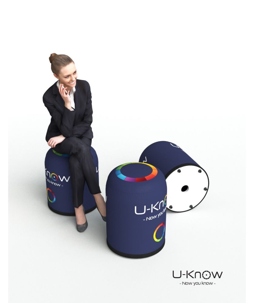 Pouf gonflable colonne personnalisé Captair Easy 44 x 44 x 52 cm Mobilier Évènementiel publicitaire