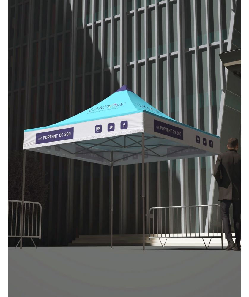 Barnum pliant publicitaire éco 3 x 3 m — acier Tonnelles et tentes publicitaire