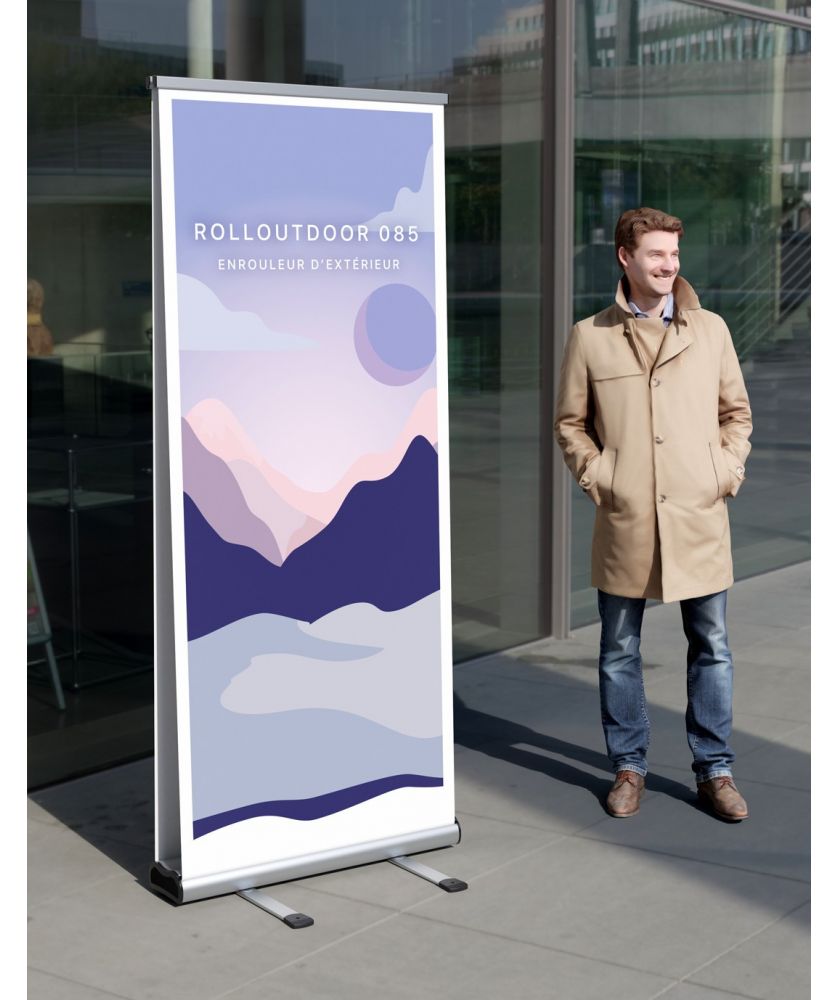 Enrouleur d'extérieur recto-verso 85 x 200 cm Kakémonos, X-Banners et Enrouleurs publicitaire