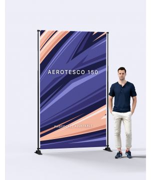 Photocall télescopique Aerotesco 240 cm Stands et comptoirs d'accueil publicitaire