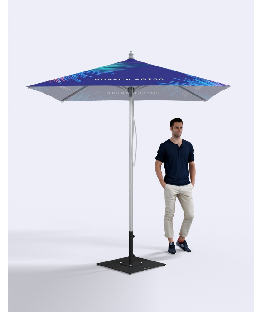 Mobilier Évènementiel - Parasol aluminium carré de 2x2m | PRINTECOM