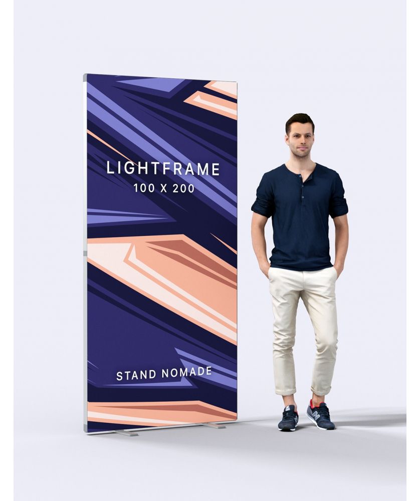 Stand cadre aluminium Lightframe 100 x 230 cm Stands et comptoirs d'accueil publicitaire