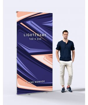 Stand cadre aluminium Lightframe 120 x 230 cm Stands et comptoirs d'accueil publicitaire